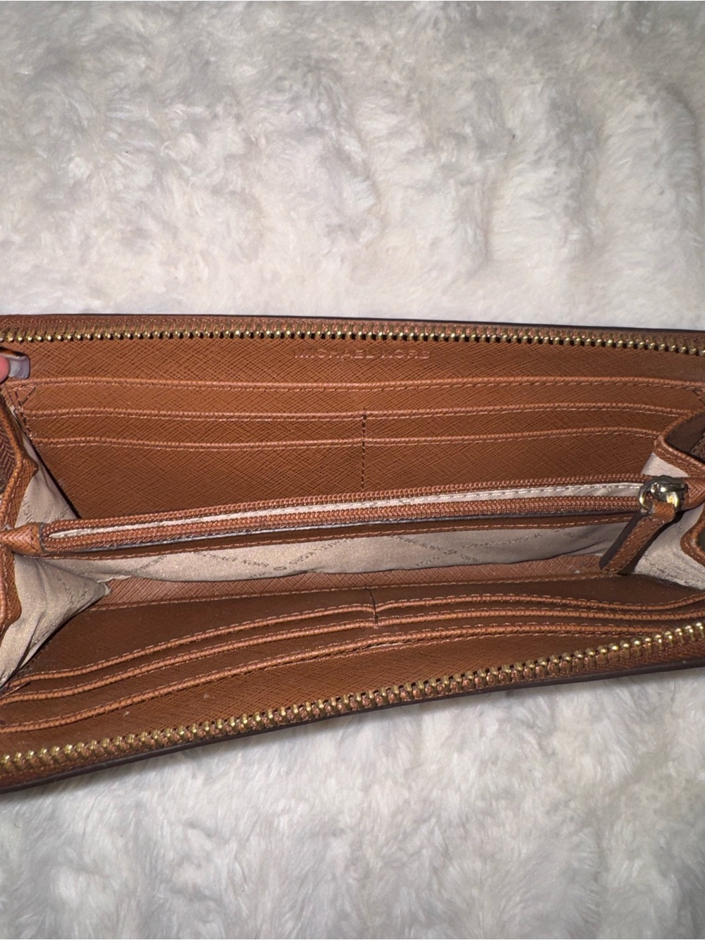 Michael Kors Chestnut Zip Wallet with Gold Logo - Picture 6 of 7
